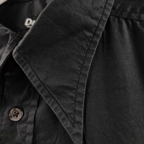 Dolce Gabbana 16 Point Black Solid Men Long Sleeve Button Up Shirt Adult - Picture 4 of 16